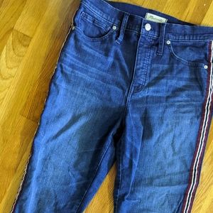 Madewell Stovepipe Jeans with Striped Accent (30)